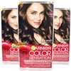 3x Garnier Color Sensation 4.0 DEEP BROWN Permanent Hair Colour Cream Dye