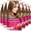 6x Garnier Color Sensation 7.0 Delicate Opal Blonde Permanent Hair Colour Cream Dye