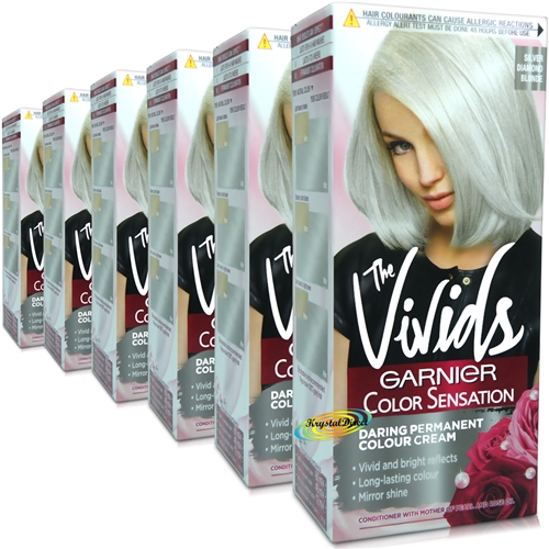 6x Garnier Color Sensation SILVER DIAMOND BLONDE The Vivids Permanent Hair Colour Dye