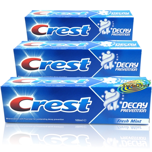 3x Crest Decay Prevention Fresh Mint Fluoride Toothpaste 100ml