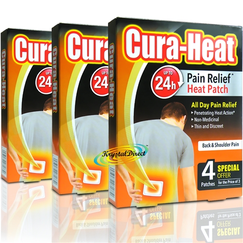 3x Cura Heat Back & Shoulder Pain 4 Air Activated Heat Pack 12 Hour Warming Relief