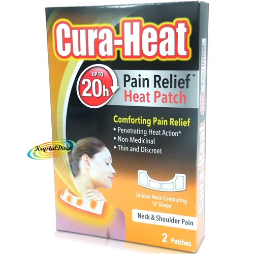 Cura Heat Pads Neck & Shoulder 2 Patches 20H Warm Pain Relief