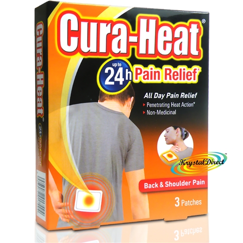 Cura Heat Pads Back & Shoulder 3 Heat Patches 24H Warm Pain Relief