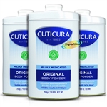 3x Cuticura Mildly Medicated Talcum Powder with Skin Soothing Allantoin 250g