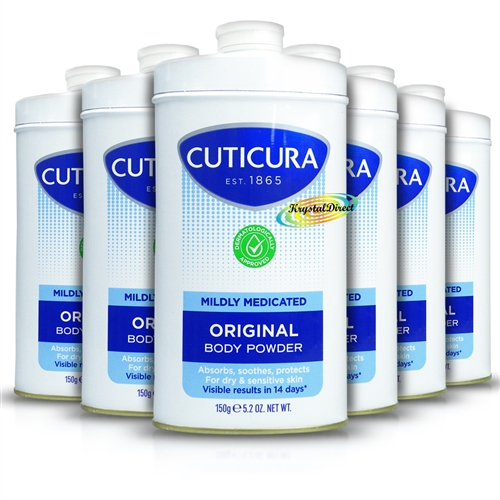 6x Cuticura Mildly Medicated Talcum Powder with Skin Soothing Allantoin 150g