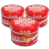 3x Dax Wave & Groom Red Wax Maximum Hold Light Shine Thick Hair Dress 99g