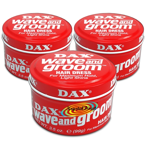 3x Dax Wave & Groom Red Wax Maximum Hold Light Shine Thick Hair Dress 99g
