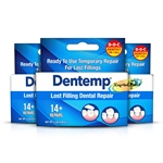 3x Dentemp Ready To Use Lost Filling & Loose Cap Temporary Dental 14+ Repairs