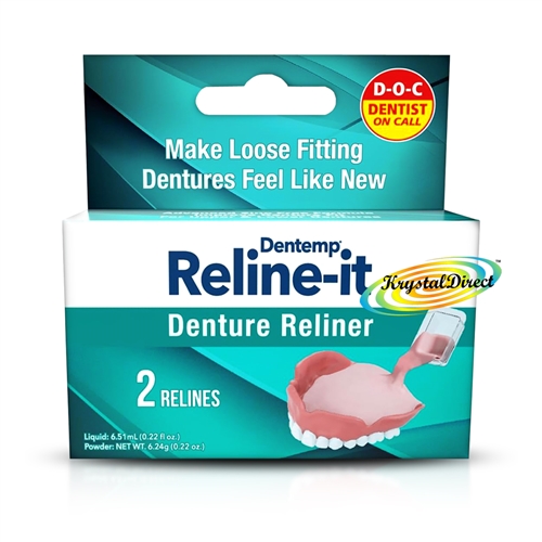 Dentemp D.O.C. Reline It Soft Denture Reliner Kit Advanced Repair 2 Re-Liner