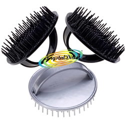 3x Denman D6 Be-Bop Circular Scalp Massage Extra Soft Plastic Hair Brush