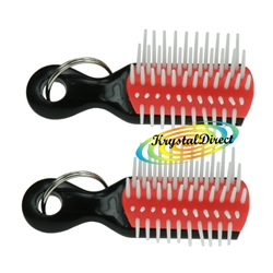 2x Denman Mini Keyring Classic D3 Miniature Travel Size Styling Hair Brush