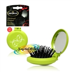 Denman D7 Compact Portable Travel Size Folding Hair Brush With Vanity Mirror Green