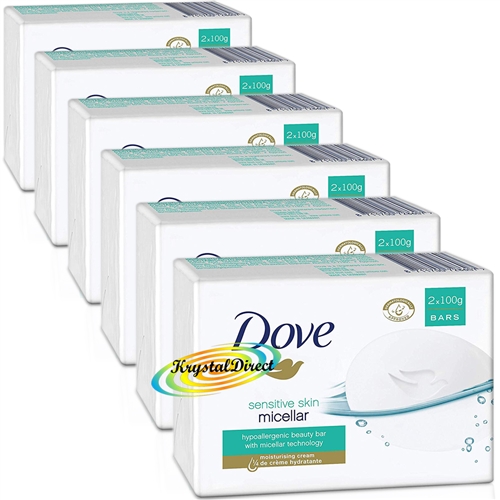 6x Dove SENSITIVE SKIN MICELLAR Soap 2x100g (12 Bars)