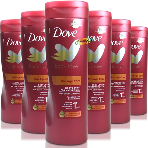 6x Dove Pro Age Care Body Lotion 400ml - For Mature Skin