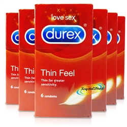 Durex Fetherlite Ultra Thin Feel 6 Natural Latex Condoms Greater Sensitivity