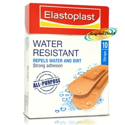 Elastoplast Water Resistant Strong Adhesion Wound Scratches Cut Graze Plaster 10