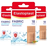 3x Elastoplast Fabric Waterproof Breathable Wound Plasters 18 Strips