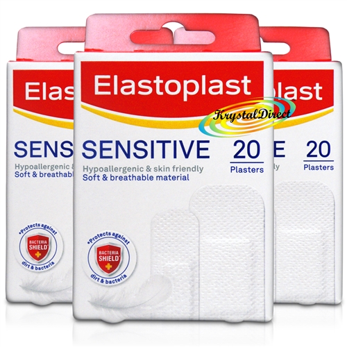 3x Elastoplast Sensitive Extra Skin Friendly Wound Cut Scratche Strips Plaster