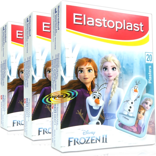 3x Elastoplast Disney FROZEN 20 Assorted Plasters For Kids - Skin Friendly