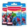 3x Elastoplast Marvel 20 Assorted Skin Friendly Plasters for Kids