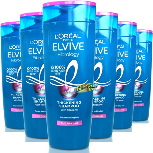6x L'oreal Elvive Fibrology Thickening Shampoo 400ml