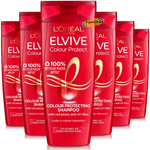 6x Loreal Elvive Colour Protect Caring Shampoo 400ml