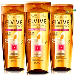 3x Loreal Elvive Extraordinary Oil Nourishing Shampoo 400ml