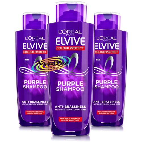 3x Loreal Elvive Colour Protect Purple Shampoo 200ml