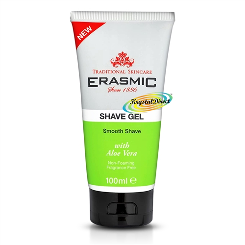 Erasmic Smooth Aloe Vera Shave Gel 100ml Low Foaming Unscented