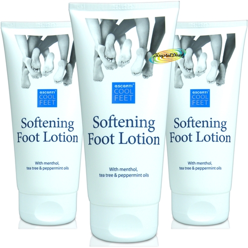 3x Escenti Cool Feet Softening Foot Lotion Smooth Refresh Pedicure Cream 150ml
