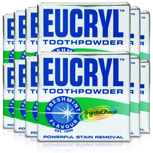 12x Eucryl Fresh Mint Powerful Teeth Whitening Stain Removal Tooth Powder 50g