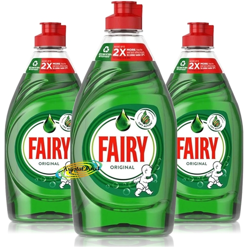 3x Fairy Original Washing Up Dishwashing Liquid 433ml