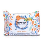 Femfresh Biodegradable & Flushable Gentle Feminine Intimate Hygiene Wipes 25