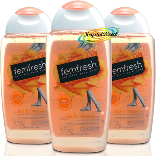 3x Femfresh Intimate Hygiene Daily Feminine Wash 250ml pH Balanced Soap Free