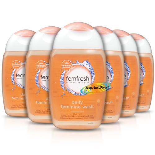 6x Femfresh Intimate Hygiene Daily Feminine Wash 150ml pH Balanced Soap Free