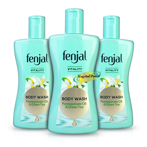 3x Fenjal Vitality  Luxury Body Wash Pomegranate Oil & Green Tea 200ml