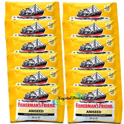 12x Fisherman's Friend Aniseed Menthol Sugar Free Lozenges Sweeteners 25g