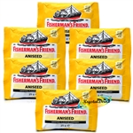 6x Fisherman's Friend Aniseed Menthol Sugar Free Lozenges Sweeteners 25g