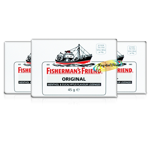 3x Fisherman's Friend Original Menthol & Eucalyptus Extra Strong Lozenges 45g