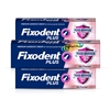 3x Fixodent Plus Food Barrier NO FLAVOUR Denture Adhesive Cream 40g