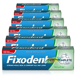 6x Fixodent Neutral Complete Denture Adhesive Cream 40g Hold Seal & Comfort