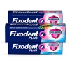 3x Fixodent Plus Dual Protection Antibacterial Denture Adhesive Cream 40g