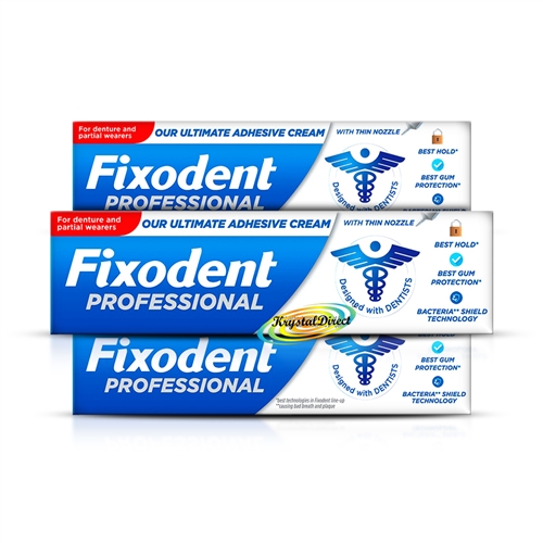 3x Fixodent Professional Ultimate Denture Adhesive Cream 40g Denture & Partial