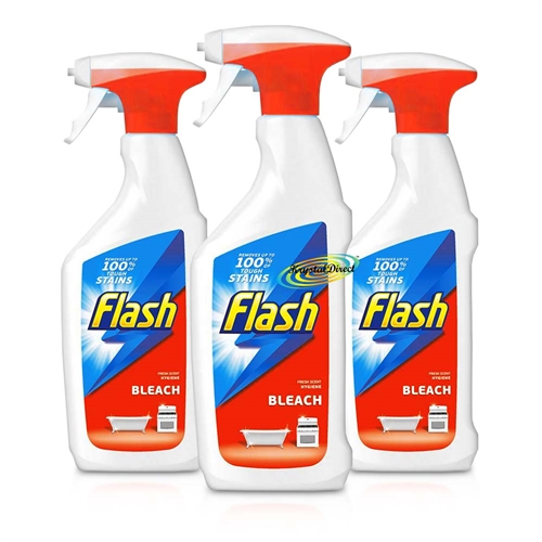 3x Flash With Bleach Spray 450ml Surface Cleaner Fresh Scent Stain Remover
