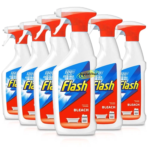 6x Flash With Bleach Spray 450ml Surface Cleaner Fresh Scent Stain Remover
