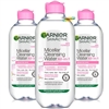 3x Garnier Micellar Cleansing Water Make Up Remover 400ml - 200 Uses, Perfume Free