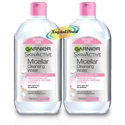 2x Garnier Micellar Cleansing Water Make Up Remover 700ml - 350 Uses, Perfume Free