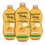 3x Garnier Summer Body Light Even Tan Moisturiser Lotion 400ml Apricot Extract