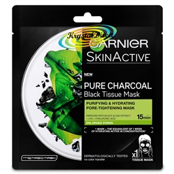 Garnier Skin Active Pure Charcoal Purifying & Hydrating Black Tissue Mask