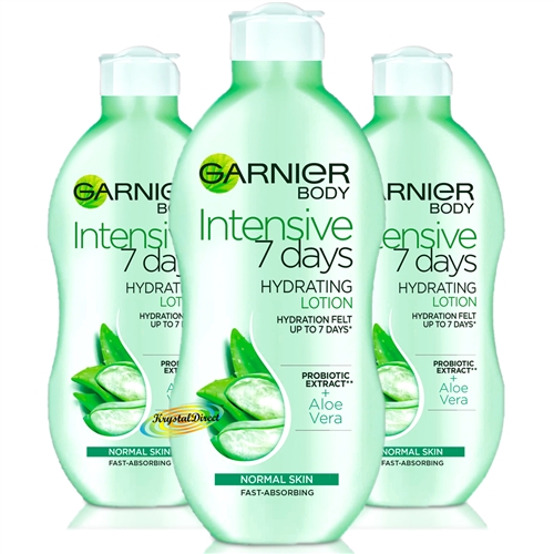 3x Garnier Intensive 7 Days Aloe Vera Body Lotion 400ml - Normal Skin